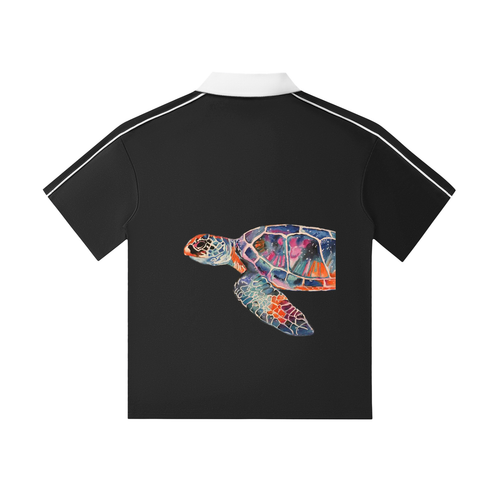 Contrast Collar Short-Sleeve Polo Shirt