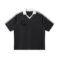 Contrast Collar Striped Soccer Jersey