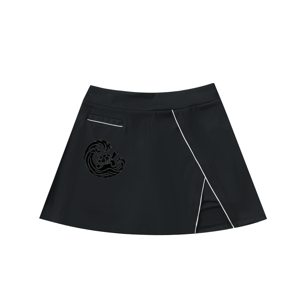 High-Waist Pocketed A-Line Skirt