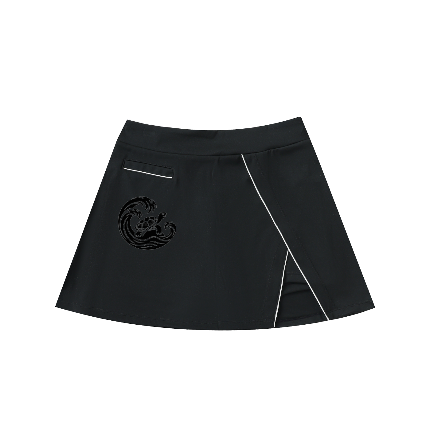 High-Waist Pocketed A-Line Skirt