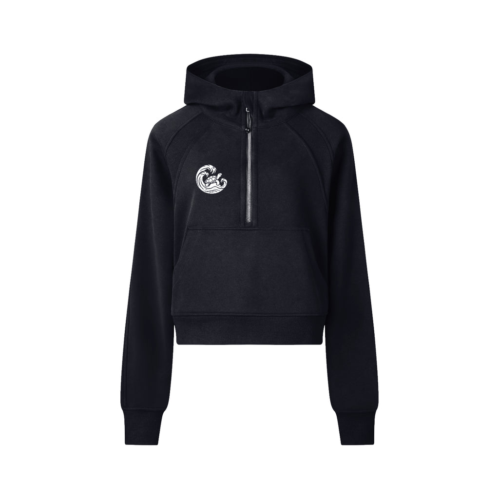 Cropped Half-Zip Hoodie